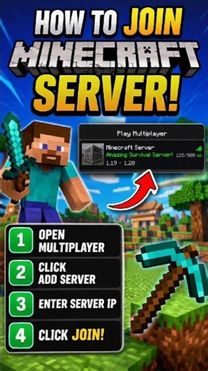 How to join minecraft server #minecraft #gamer #shorts #gameplay #gamer