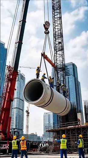 🚧 TOTAL COLLAPSE! Crane Accident Simulation — Giant Concrete Pipe Drops During Lift 😱 #shorts #viral