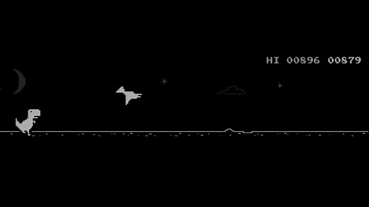 Google Chrome谷歌浏览器离线小游戏：恐龙快跑！T-Rex-Runner