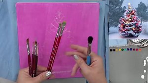 "Christmas Themed Acrylic Painting Tutorials" - Available on YouTube and Patreon by Angela Anderson!