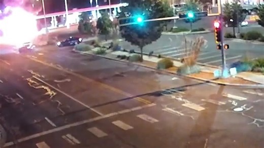 Watch: Car immediately bursts into flames after street-racing crash