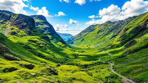 The three sisters of Glencoe rising in the Scottish Highlands