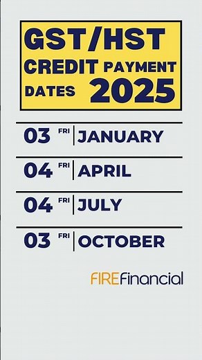 GST/HST Payment Dates in 2025