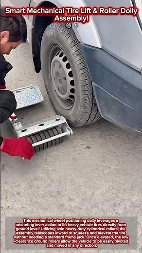 Smart Mechanical Tire Lift & Roller Dolly Assembly! 🛞⚙️