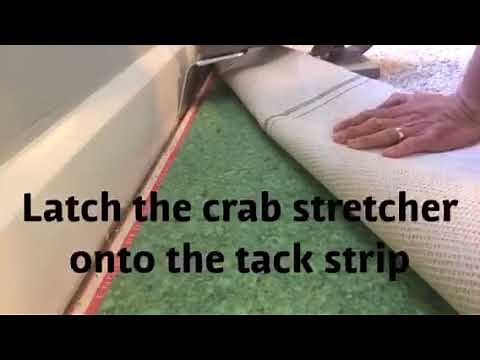 How to stretch carpet with a crab stretcher carpettoolz.com