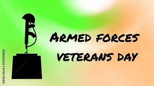 Armed forces veterans day background with Indian flag gradient colour. Gun and cap background for veterans day.