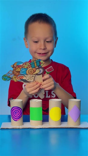 Crafty Cardboard Fun: Shape Learning Adventure! 🎨 #creativity #education