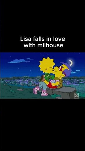 Lisa kisses milhouse 🖤 simpsons love story
