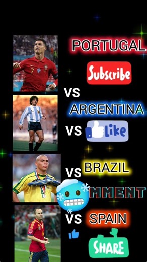 RONALDO 🆚 MARADONA 🆚 RONALDO 9 🆚 INIESTA GOAT COMPARISON #cr7 #r9 #maradona #goat #football #shorts