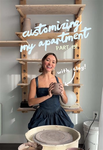 wheel throwing a little paper towel roll holder! 🧻🌟 • • wheel throwing handmade pottery studio ceramics