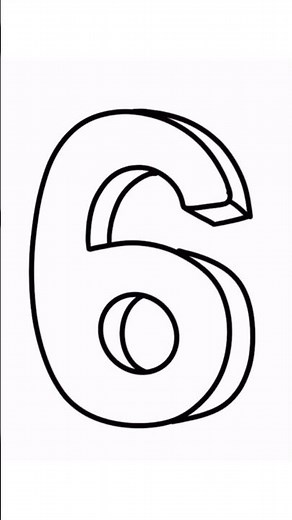 How To Draw Number, Six 6 In 3D