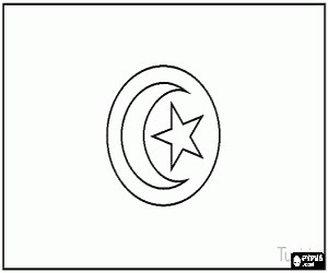 Flag of Tunisia coloring page printable game