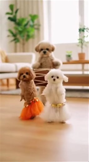 Dance Puppies Dance 😆🐕 | AI Dhol Beat #Shorts