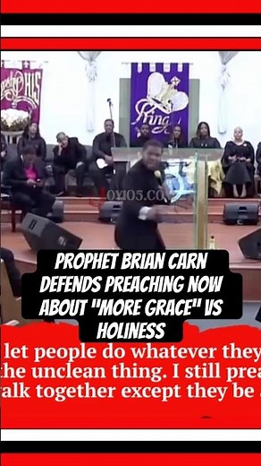 Prophet, Brian Carr, defends the grace message vs holiness! #youtube #religion #prophetbriancarn