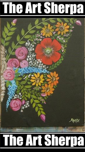 Garden floral butterfly acrylic painting #art #painting #acrylicpainting #theartsherpa
