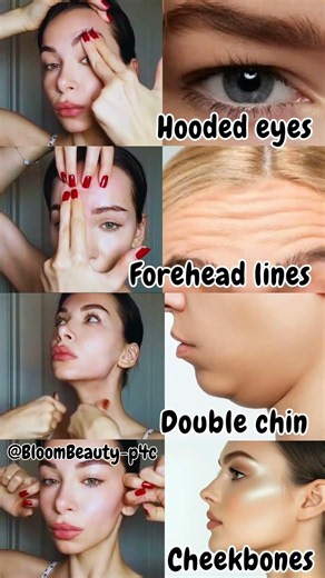 Remove Hooded Eyes, Forehead Lines, Double Chin & Get High Cheekbones 😳✨ #glowup