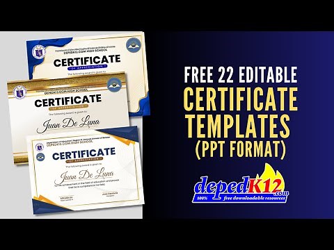 Free Editable Certificate Templates (www.depedk12.com)