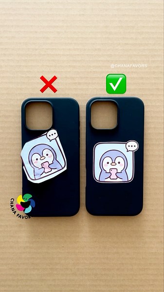 Sticker Deco ✂️ Messy vs. Perfect: Social Media Penguin 🐧📱 #chanafavors #PerfectCut #diy