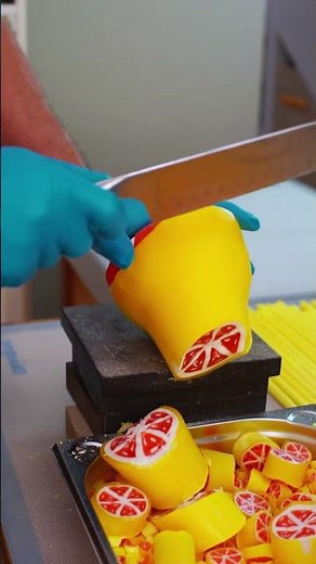 CRAZY Grapefruit RockCandy Cutting Technique