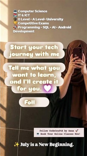 🚀 Start Your Coding Journey with CodeCraftX by Sana | Online Programming Classes