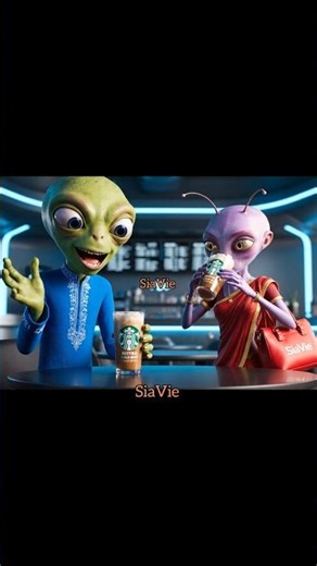 Alien's First Coffee Reaction?! 👽☕ #shorts #starbucks #funny #viral