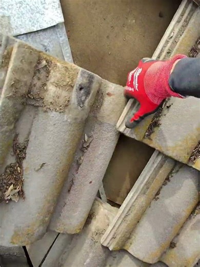 POV - How to Clean Tile Roof Valley Free of Debris for Rain Storm - Preventive Repair - #tileroofing