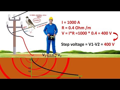 Step voltage and why birds are not electrocuted on medium voltage electrical cables