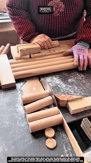 Cutting Wood Dowels using Table Saw Machine | Best for Precise Cuts #tool