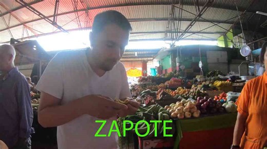 Strange fruits and sugar cane in Cali, Colombia