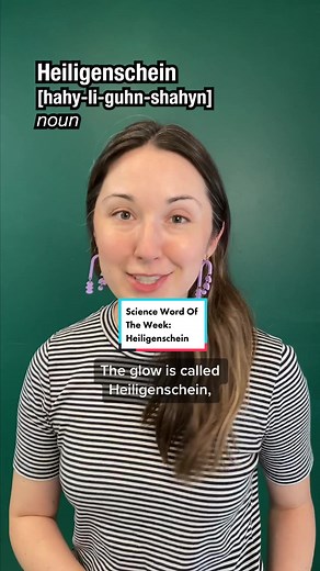 Make your shadow glow, with science. Alex Dainis demonstrates the mind-bending optical phenomenon of Heiligenschein, our #ScienceWordoftheWeek! This fascinating optical phenomenon creates a faint glow around shadows when sunlight interacts with dewdrops on the grass. Tag us in your own captivating photos of Heiligenschein and join in on the wonder! 📸 #WordoftheDay #OpticalIllusion #Shadow #TodayILearned #ScienceTok #ScienceExperiment