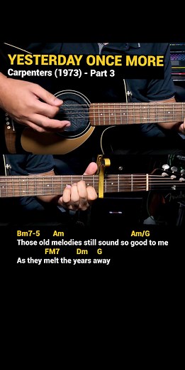 20K views · 152 reactions | Yesterday Once More - Carpenters (1973) Easy Guitar Chords Tutorial with Lyrics Part 3 SHORTS REELS | Doc OTEP Studio | Facebook