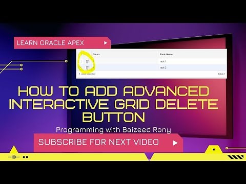 Interactive Grid Report add delete button