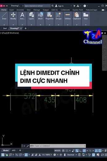 Lệnh DIMEDIT: Chỉnh Dim Nhanh trong Autocad