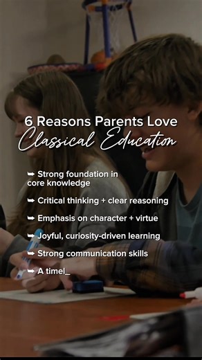 📚✨ 6 Reasons Parents Love Classical Education At TCA, our classical approach gives students more than knowledge. It gives them the tools to think deeply, grow in character, and love learning for life. Here’s why so many families choose classical education: 1️⃣ A strong foundation in core knowledge 2️⃣ Critical thinking and clear reasoning 3️⃣ Emphasis on character and virtue 4️⃣ Joyful, curiosity-driven learning 5️⃣ Strong communication and articulation skills 6️⃣ A timeless approach that prepa