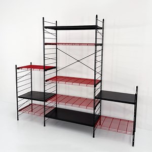 Buy Postmodern Black & Red Modular Bookshelf in Metal, 1980s Online in India - Etsy