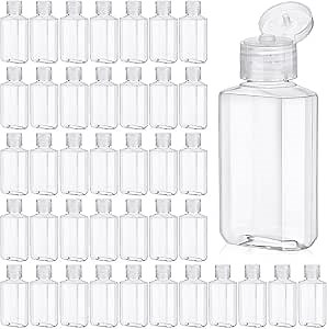 Tanlade 200 Pack 2 oz Empty Hand Sanitizer Bottles Bulk for Customization, Refillable PET Plastic Bottles with Flip Cap for Business, Events, Schools, Party Favors & DIY Liquids(Clear)