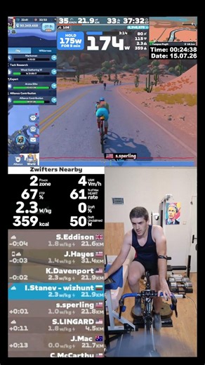 Zwift Cycling Workout Short 14.07.2026 zs #zwift #cycling #indoor #trainer #roadbike #mtb #cardio
