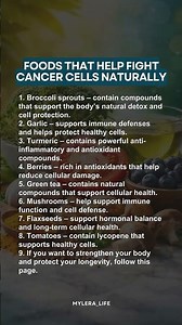 Foods That Helps Fight Cancer Cells Naturally 👇#healthandwellness