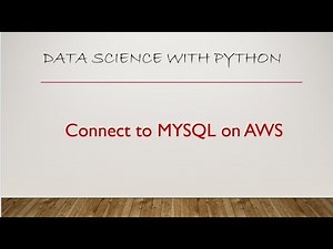 Connect to MYSQL RDS on AWS using Jupyter Notebook