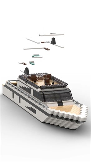 Superyacht Lego speedbuild MOC by sixseven