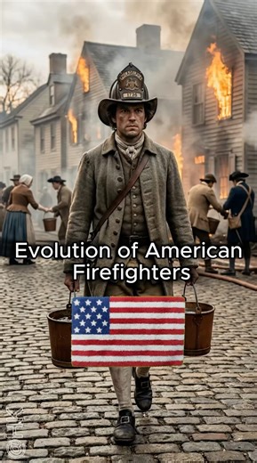 Evolution of the American Firefighter🇺🇸🚒 (1736 to today) then and now#history #thenandnow #ai