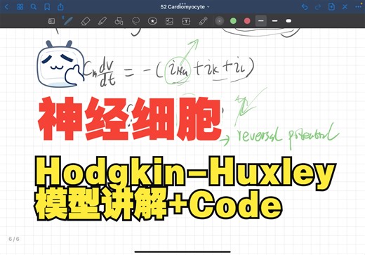 【电生理学】神经细胞膜电压的Hodgkin-Huxley模型 Code