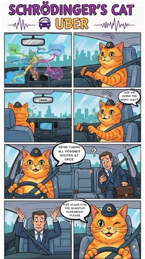 SCHRÖDINGER’S CAT UBER DRIVER 😂 — Quantum Comedy Short | Superposition Joke #sciencememes
