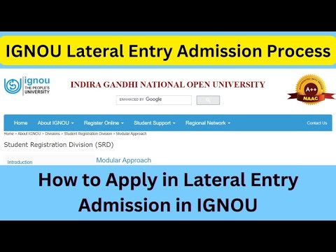 IGNOU Lateral Entry Admission Process | How to Apply in Lateral Entry Admission in IGNOU