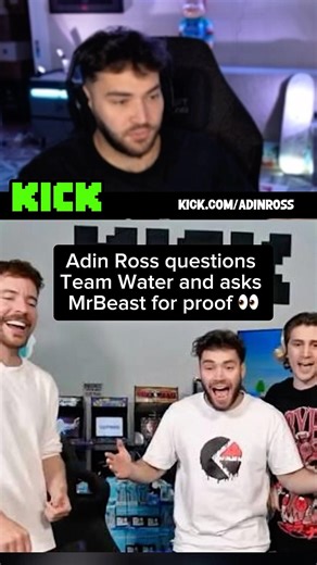 Adin Ross questions Team Water and asks MrBeast for proof 👀#adinross #mrbeast #streamer
