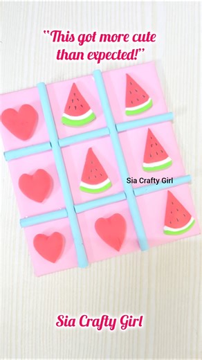 Wait for the Cute Reveal! DIY Tic Tac Toe Game with Mini Clay Charms
