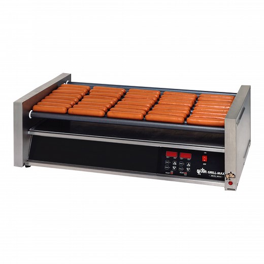 Star Grill-Max 50SCE 50 Hot Dog Roller Grill with Duratec Non-Stick Rollers and Electronic Controls - 120V, 1,535W