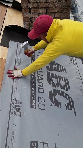 installing ice & Water shield around the Chimney # construction # roofing#