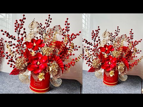 Mẫu 9 | Cách Cắm Chậu Đào Đông Đẹp | Evig Trang Handmade