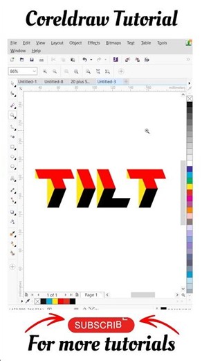 How i create tilt design in Coreldraw #shorts